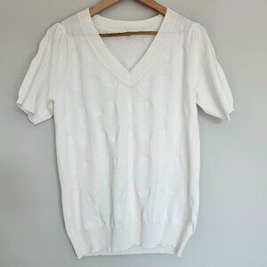 Women's Knitted Short Sleeved Shirt  - Large